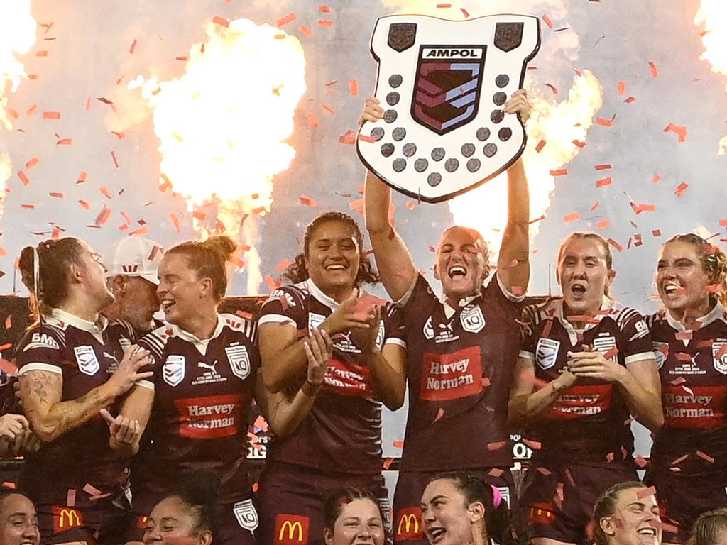 The Queensland Maroons have claimed victory in the first ever Women’s State of Origin decider. Picture: Getty Images