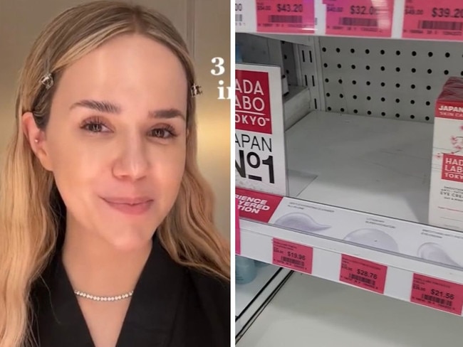 Frenzy as Japan’s best-selling skincare brand Hada Labo Tokyo lands in Priceline. Picture: TikTok