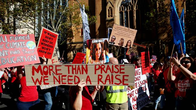 The NSW Teachers Federation is asking for a pay rise of 5 per cent a year with 2.5 per cent to recognise extra experience with enterprise agreement negotiations now at a halt. Picture: NCA NewsWire / Nikki Short