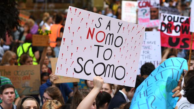 Thousands of students rally demanding action on climate change in Sydney on November. Picture: Dan Himbrechts/AAP