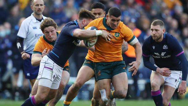 Izaia Perese made his Wallabies debut recently against the Scots.