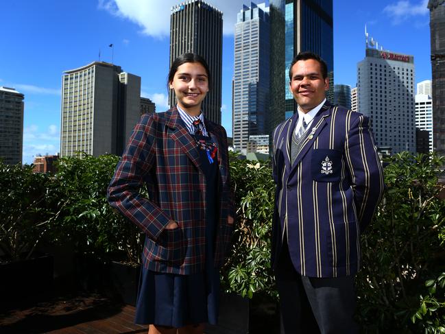 01/09/2017. Indigenous AIEF scholarship recipients Nikita Kearney from St Catherine's School in Waverley and  Bailey Widders from The Armidale School in northern NSW. Australian Indigenous Education Foundation (AIEF) Year 12 Graduation ceremony held at the MCA. AIEF provides scholarships that enable Indigenous students to attend leading Australian schools and universities, as well as mentoring and career support. Britta Campion / The Australian