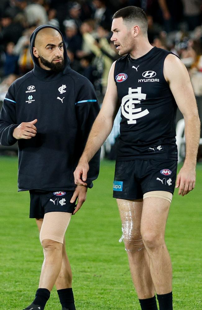 The Blues lost both Adam Saad and Mitch McGovern to injury. (Photo by Dylan Burns/AFL Photos via Getty Images)