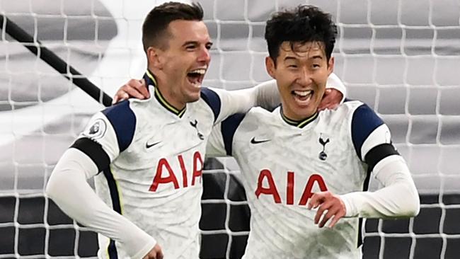 Giovani Lo Celso and Son Heung-Min who both scored for Spurs against City