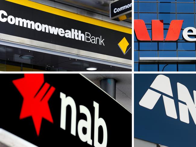 COMPOSITE 16:9 - Australia's four big banks Commonwealth, Westpac, NAB, ANZ. Picture: NCA Newswire