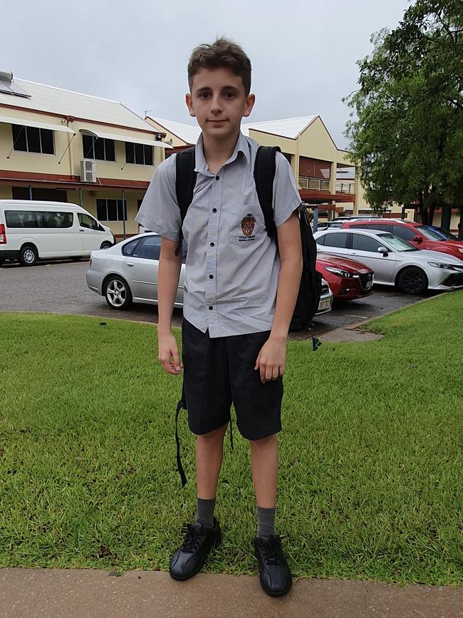Alex Howlin-Ioannou returns to Haileybury Rendall school to begin Year 7 Middle School. Picture: George Ioannou