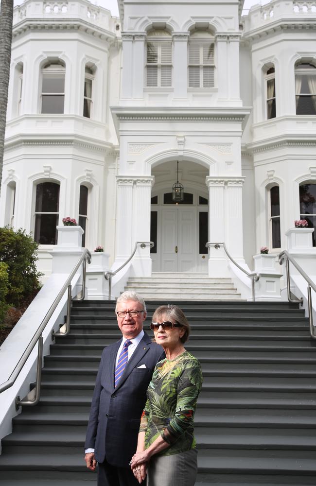 Govenor Paul de Jersey and his wife Kaye at Government House, Paddington. The suburb’s prices have exploded.