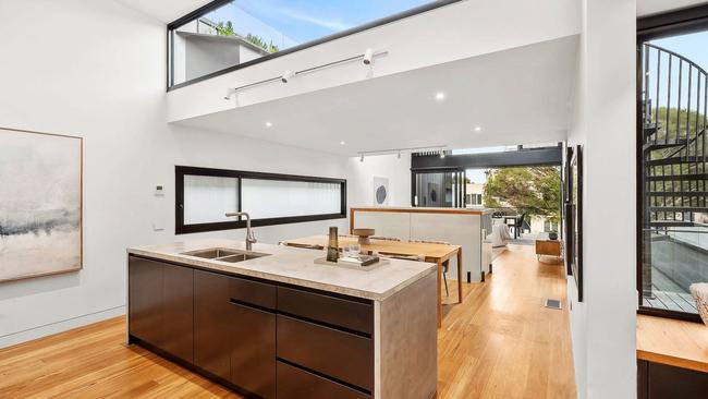 The three-bedroom residence at 64 Victoria St, Rippleside was built by J. Cole Constructions in collaboration with Lachlan Shepherd Architects, offers an enviable lifestyle close to waterfront attractions. It’s listed for sale from $1.7m to $1.8m.