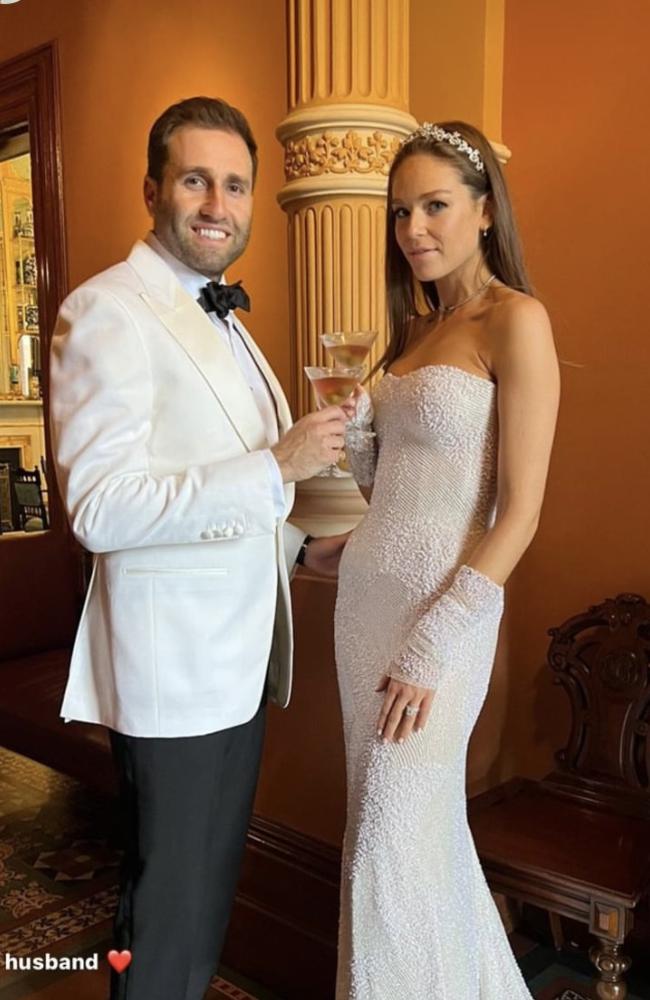 Matthew Danos and Georgia Geminder on their wedding day. Picture: Instagram