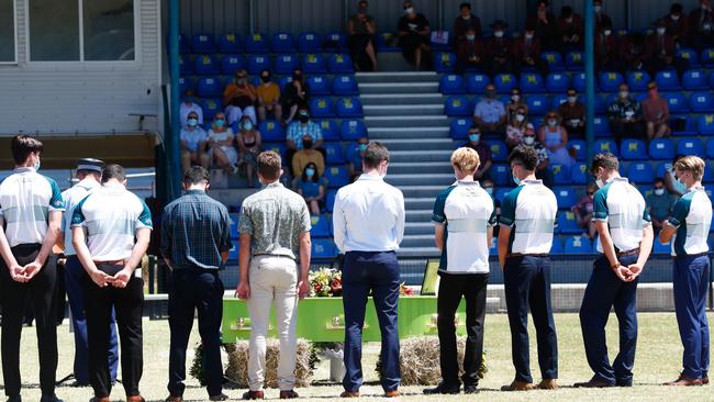 The memorial service for Jaylan Stewart on Friday. Picture: Danielle Smith