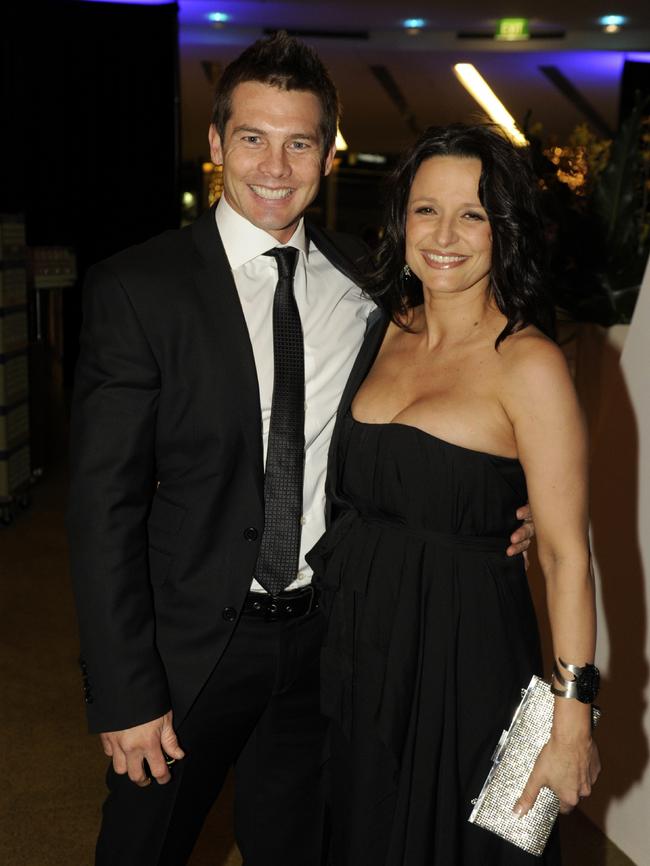 Ben Cousins and then-partner Maylea Tinecheff in 2011. Picture: Daniel Wilkins