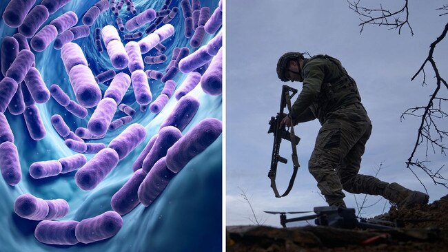 A superbug is a growing threat in war zones. Picture: iStock and Kostya Liberov/Libkos/Getty Images