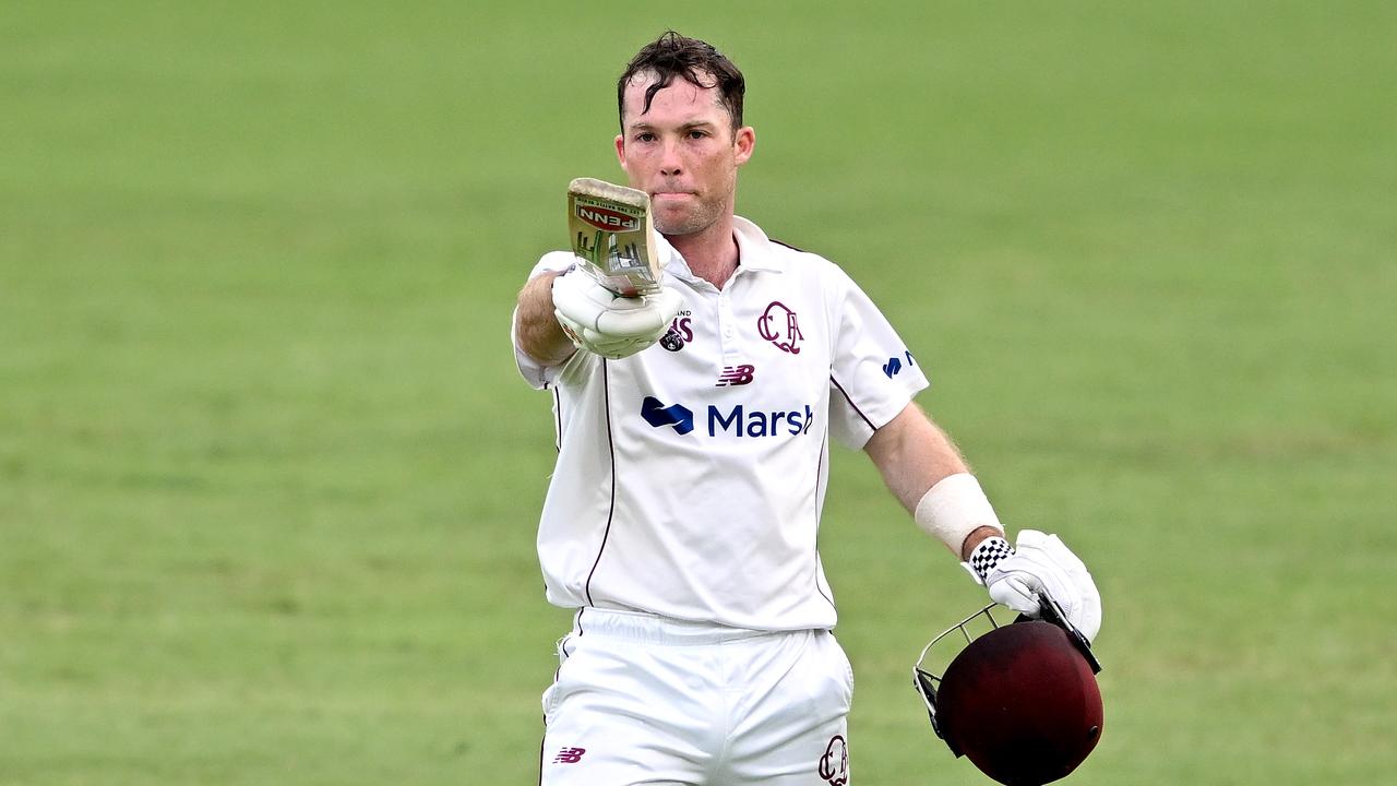 Jimmy Peirson continued his exceptional Sheffield Shield campaign with a matchwinning hundred at the Gabba against NSW. Picture: Bradley Kanaris / Getty Images