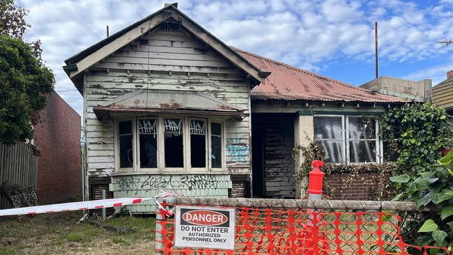 Police are investigating a suspicious house fire at 265 Ballarat Rd Footscray. Picture: