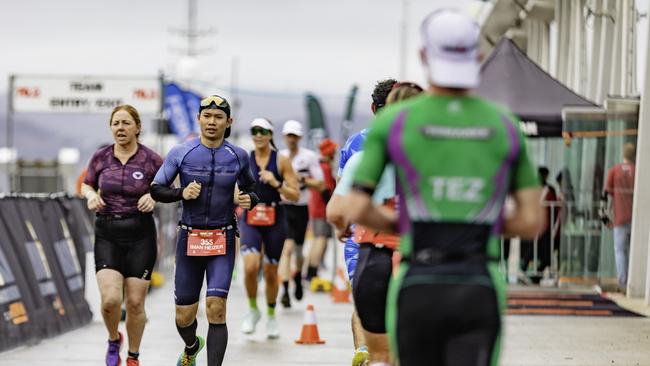 Athletes at the Ironman 70.3 Tasmania in Hobart on Sunday 4th February. Picture: Linda Higginson