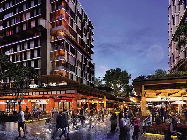 An artist’s impression of the proposed new town centre at Frenchs Forest. Picture: NSW Government