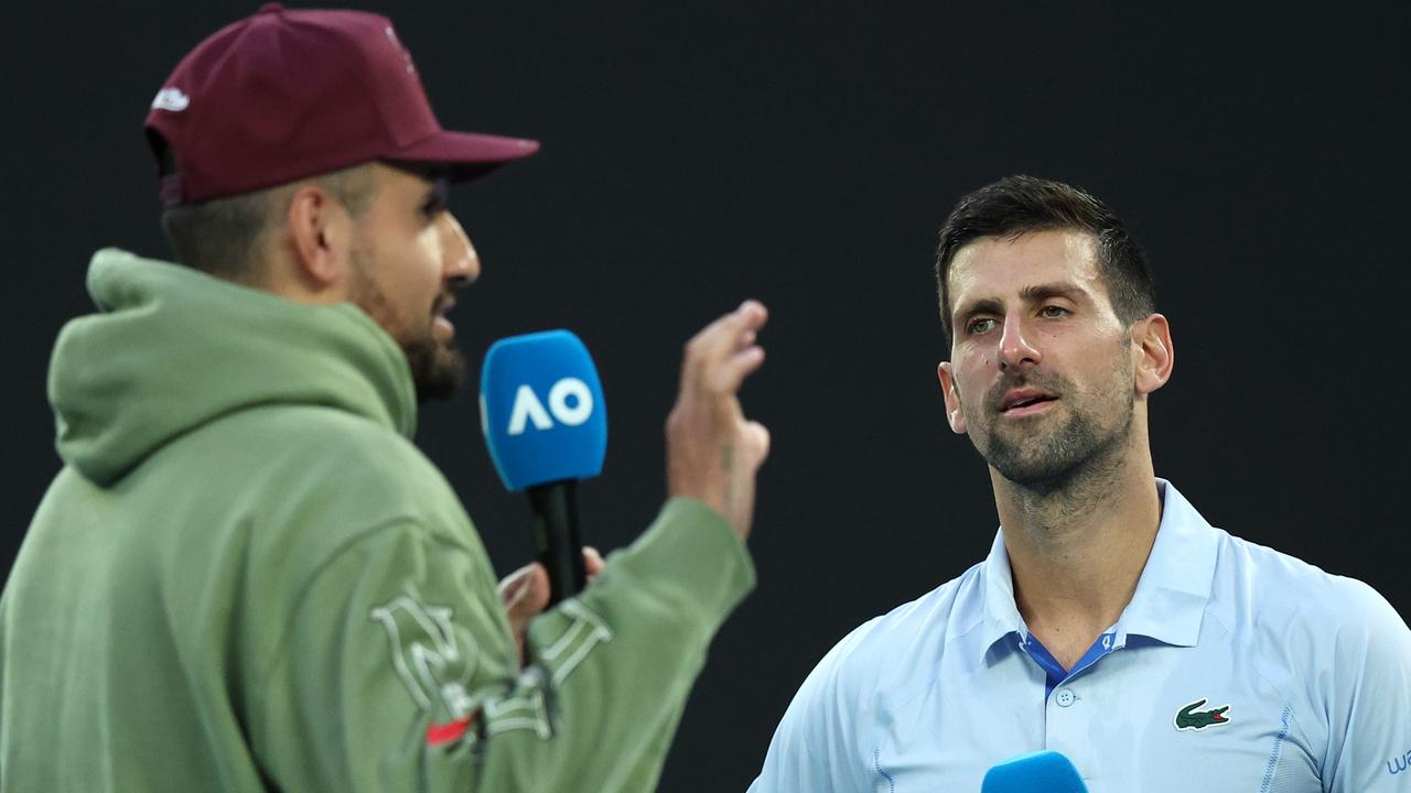 Nick Kyrgios has excelled with the microphone at this Australian Open. (Photo by Daniel Pockett/Getty Images)