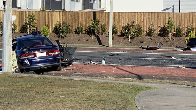 Emergency services were called to a serious crash on Nicklin Way. Picture: Aisling Brennan