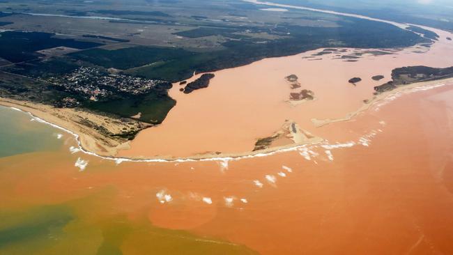 An aerial view of the Doce River after the dam burst. Picture: Fred Loureiro