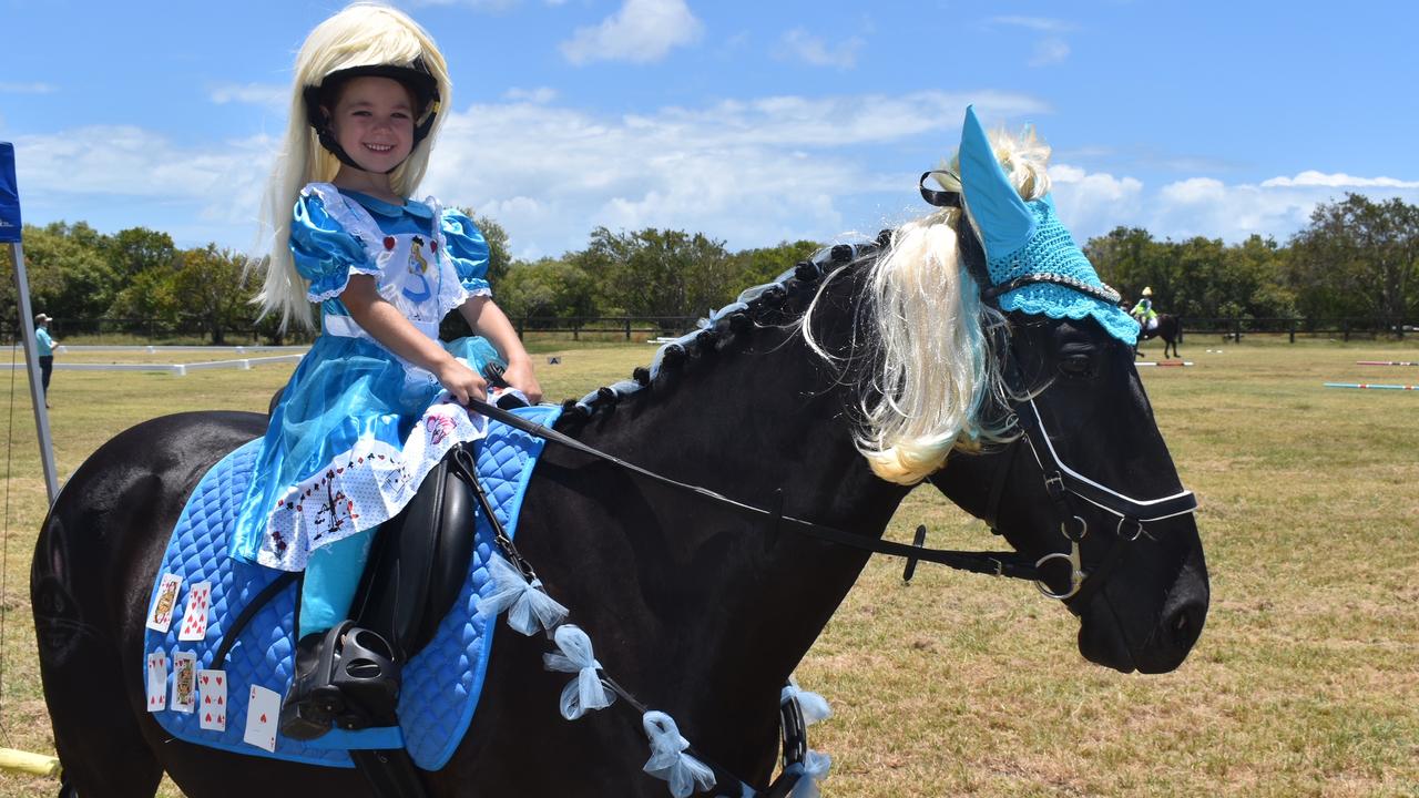 Savannah Deacon (Decon Sisters Equestrian) as Alice in Wonderland competing at Mackay North Pony Club's dressage teams competition, November 6, 2021. Picture: Matthew Forrest