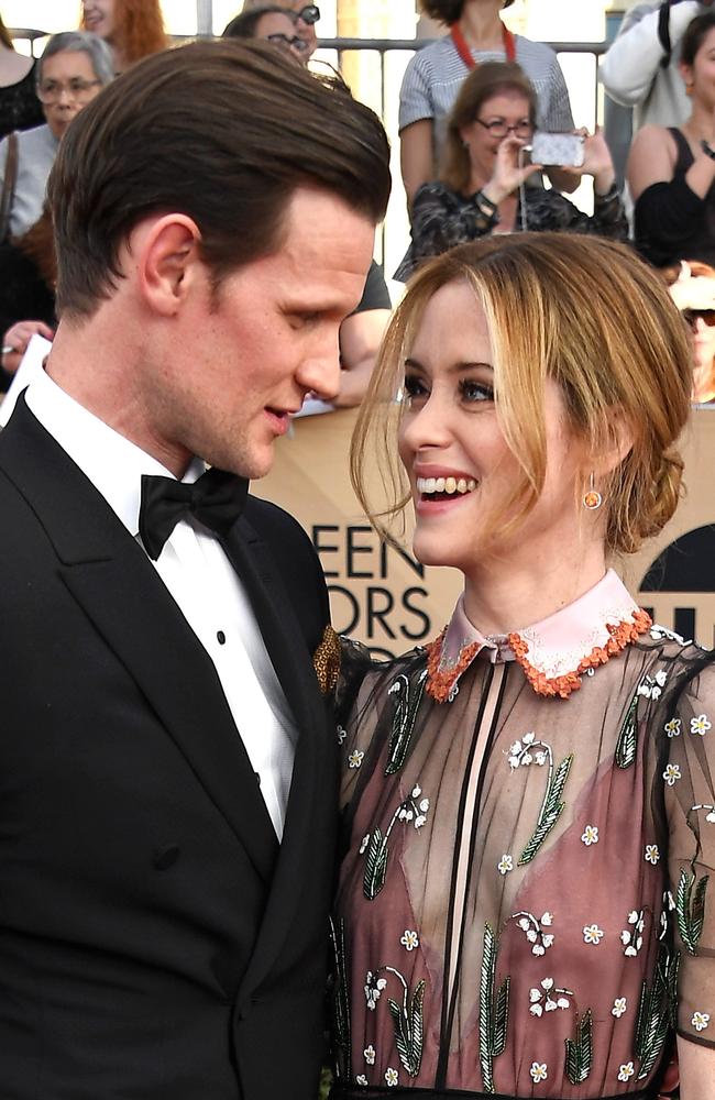 Matt Smith and Claire Foy attend The 23rd Annual Screen Actors Guild Awards at The Shrine Auditorium on January 29, 2017 in Los Angeles, California. Picture: Getty