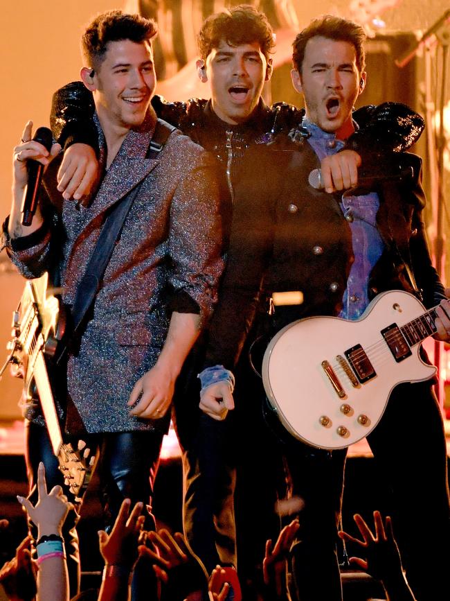 (L-R) Nick Jonas, Joe Jonas, and Kevin Jonas of Jonas Brothers. Picture: Getty