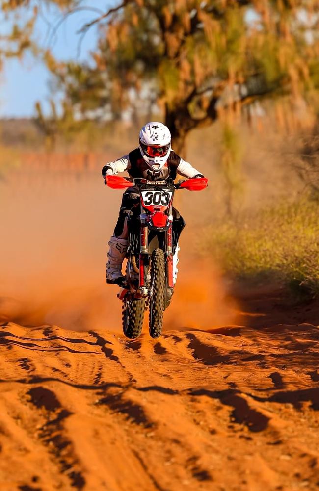 Taylah Maurice is hoping to defend her crown in the Finke Desert Race as she competes in the second women's class. Picture: Social Media NT