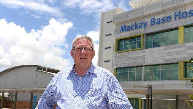 Mackay Hospital and Health Service board chair Tim Mulherin, outside Mackay Base Hospital.