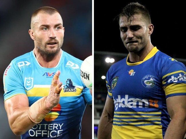 Kieran Foran with the Titans and Eels. Photos: Getty Images