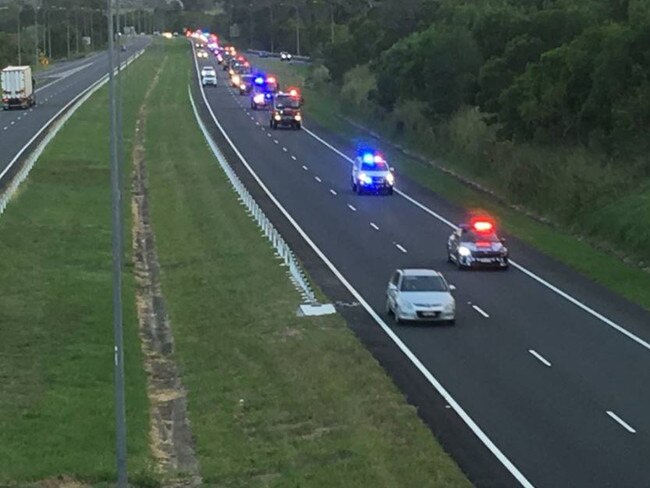 NSW Rural Fire Service heading north of the border to help out Queensland firefighters. Picture: QFES Facebook page