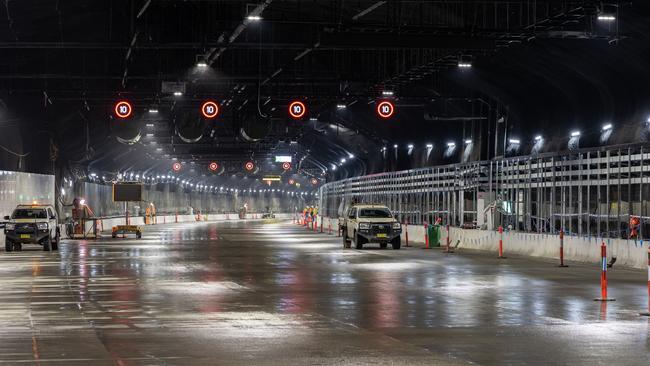 An exclusive peer inside the M4-M8 tunnels of WestConnex, set to open in early 2023. Picture: Darren Daly