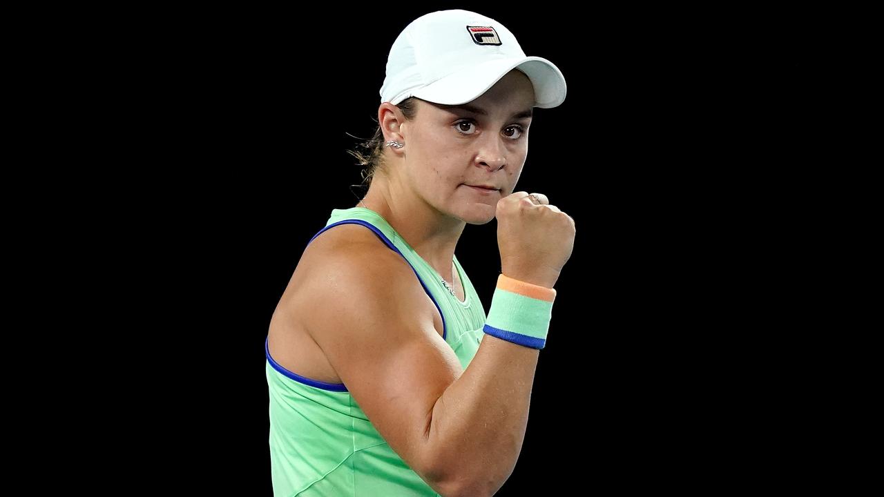 It took a while for her to get going, but Ash Barty is through to the second round of the Australian Open. (AAP Image/Michael Dodge)