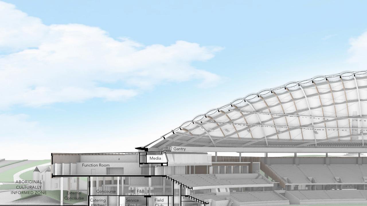Section through western stand