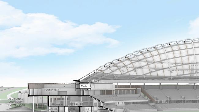 Section through western stand