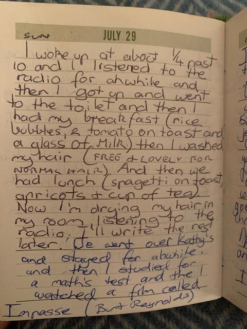 The diary entries detail the day to day life of Heidelberg teenager Diana Joy Davis.