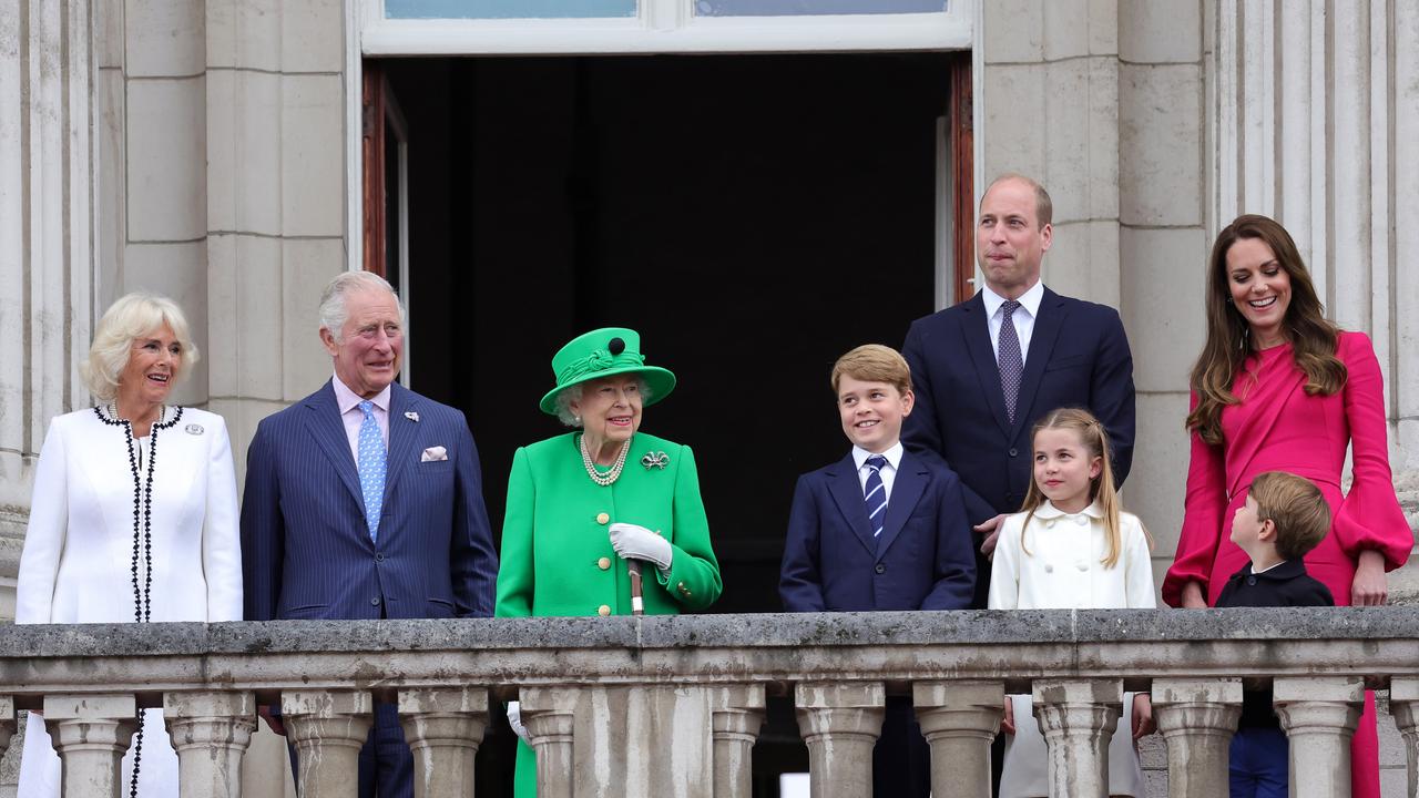 Prince William with the royal family during the Queen’s Jubilee celebrations last weekend. Picture: Getty Images