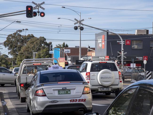 Gridlocked traffic is a regular occurrence on Glenroy Rd. Picture: Andy Brownbill