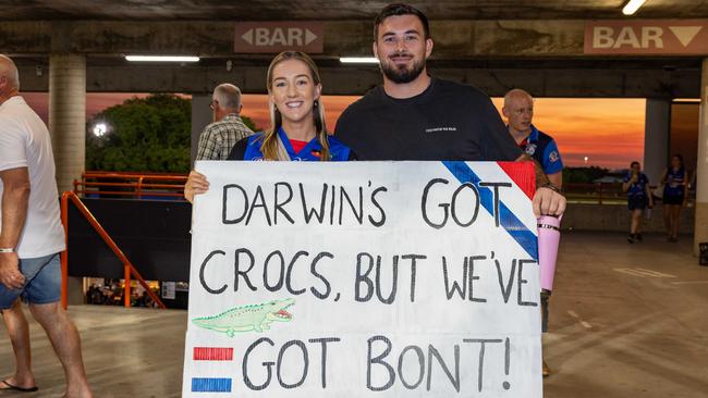 Fans at the Gold Coast Suns v Western Bulldogs 2025 AFL match at TIO Stadium. Picture: Pema Tamang Pakhrin