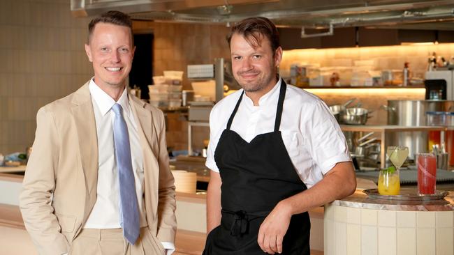 Mathieu Smeysters and head chef Baine Stubbs inside Station Road, Festival Tower. Picture Dean Martin