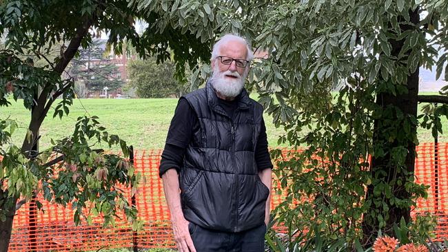 Genazzano College fence issue.  Bryan Gracey is fighting for neighbours to retain access to the school grounds. The view from the Gracey backyard is now obscured. Picture: Supplied