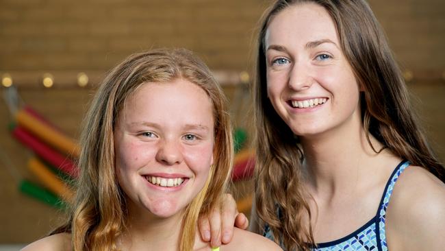 Charlie Noble and Olivia King get ready to hit the pool. Picture: Nicole Cleary