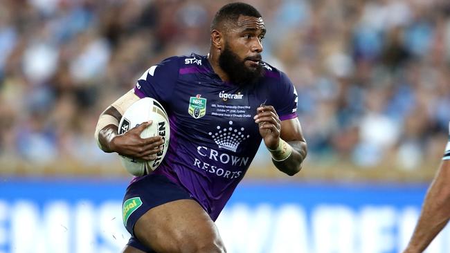 Marika Koroibete in action for the Storm during the 2016 NRL grand final.