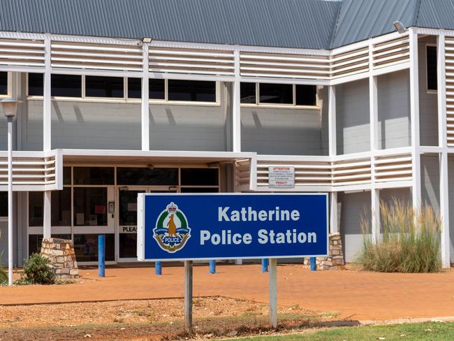 Generic imagery of the Katherine Police Station and Northern Territory Police insignia. picture: Che Chorley