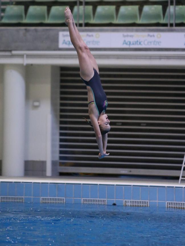 Jade Sweeney takes the dive.