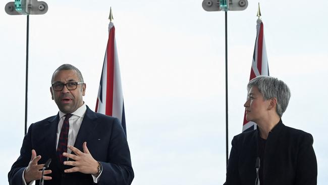 Foreign Secretary James Cleverly and Penny Wong hold a press conference at Spinnaker Tower.