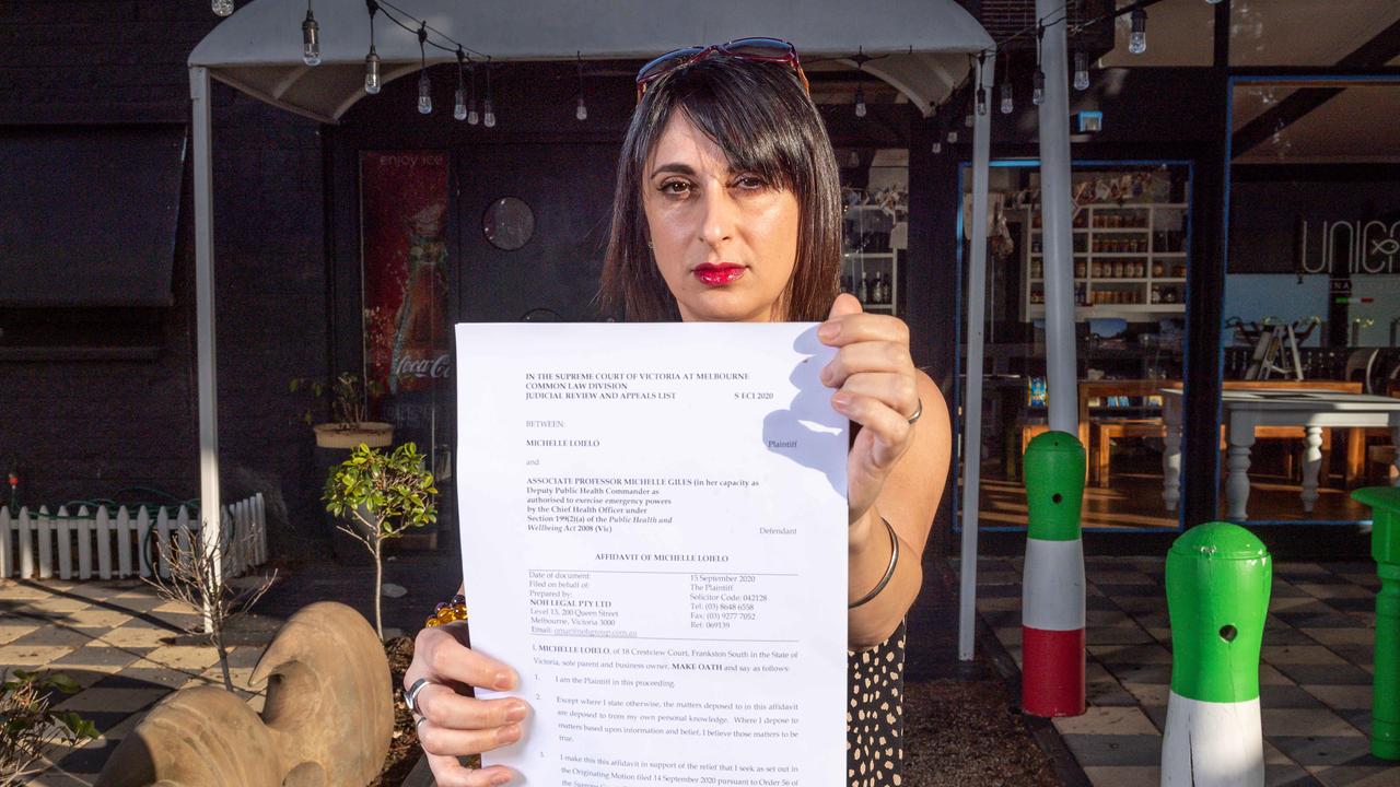 Michelle Loielo says her human rights were violated by Victoria’s former curfew. Picture: Jake Nowakowski