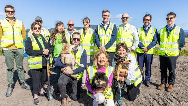 State and local dignitaries at a sod turning for the new Animal Pound and Rehoming Facility, Murwillumbah. Picture: Murray Rix.