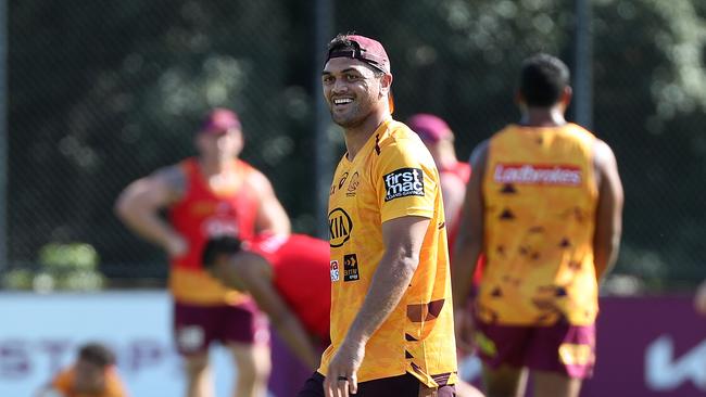 Karmichael Hunt training with the Brisbane Broncos, Red Hill. Photographer: Liam Kidston