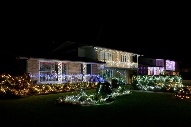 Christmas lights in Georgemilton St in West Mackay. Picture: Rae Wilson