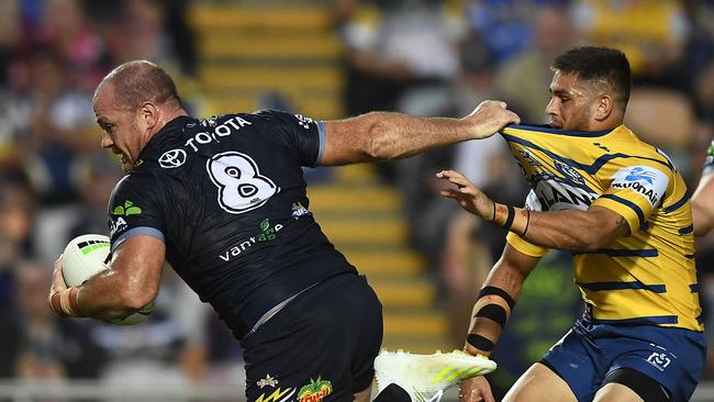 Matt Scott’s bullocking performance against the Eels was enough to convince Mick Crocker he deserves a shot at the Blues. Picture: Ian Hitchcock/Getty Images